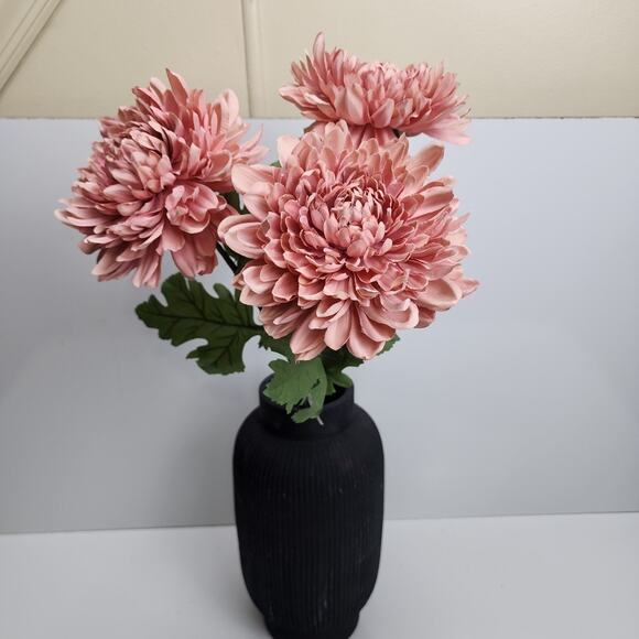 Hearth and Hand with Magnolia Faux Stem Dark Pink Mums 25" Tall Set of 3 NEW - Picture 1 of 5
